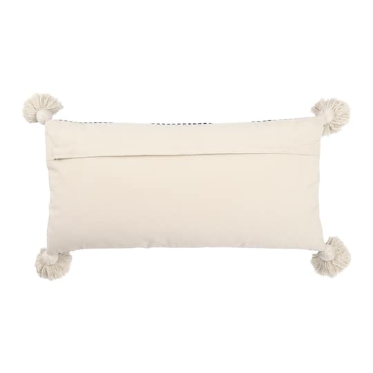 Hello Honey® Black Stripes Cotton & Chenille Throw Pillow